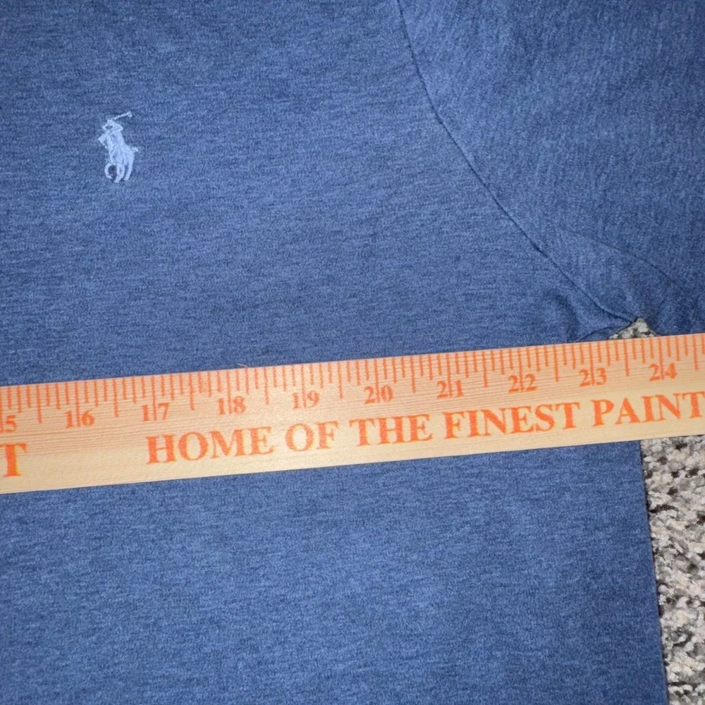 Polo Ralph Lauren Mens Large Blue Heathered Cotton Classic Fit Polo Shirt